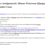 NR305 Week 2: Shane Peterson iHuman Virtual Patient Encounter Case