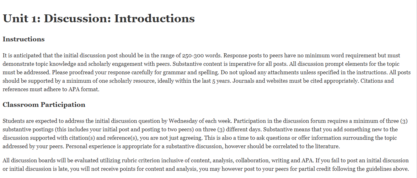 (FINAL ANSWER)NU621 Unit 1: Discussion: Introductions